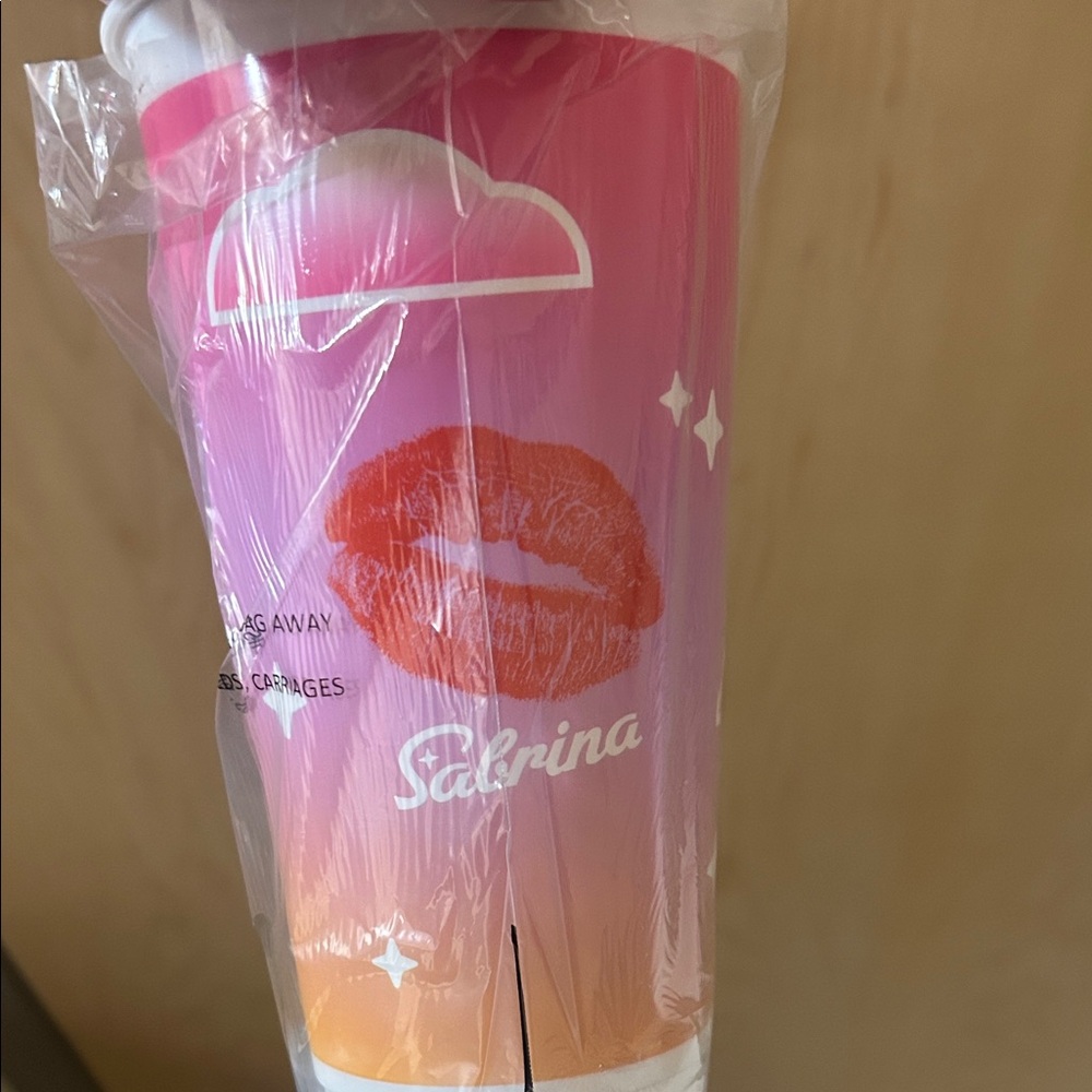 Sabrina Pink and Orange Dunkin Cup